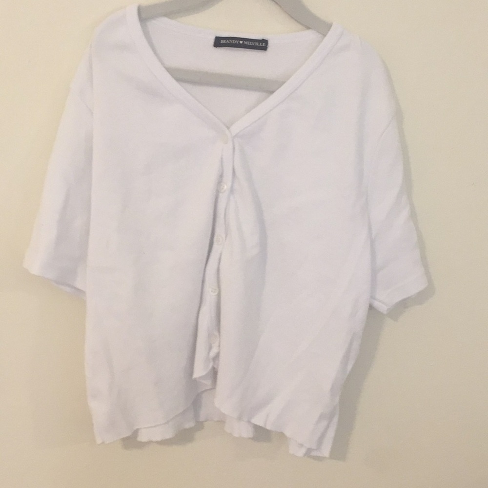 💛brandy Melville white crop top💛